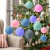 12PCS 6cm/2.36inch Flocking Christmas Decorative Balls for Shopping Malls Christmas Tree Windows Festive Plastic Decorations