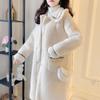 Plush Jacket Female Autumn and Winter Comfortable Soft Solid Color Medium-length Jacket Thickened Casual Versatile Jacket