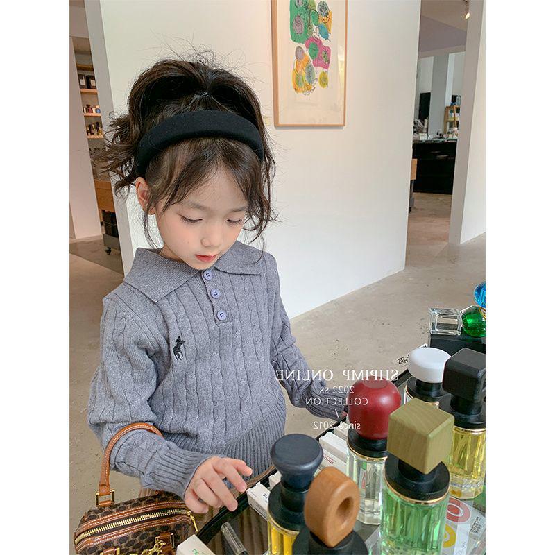 Детский свитер-пуловер в корейском стиле на осень/зиму – Вязаная мода для мальчиков и девочек