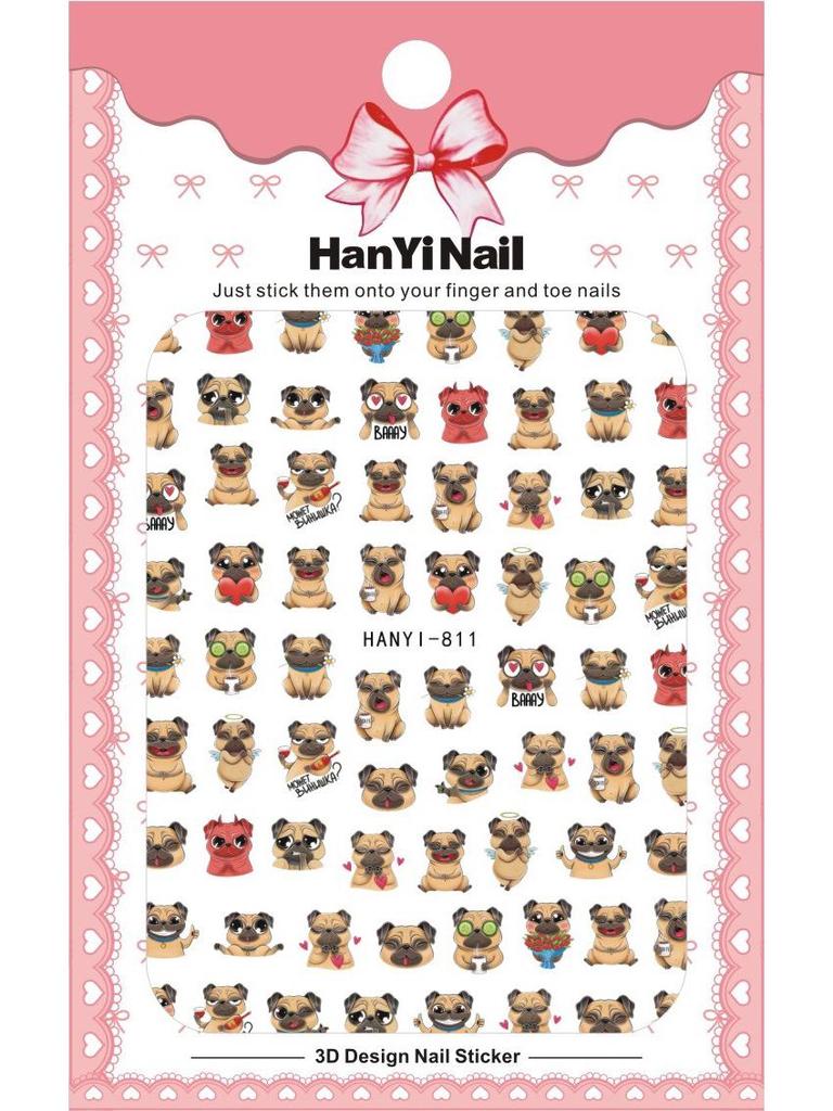 2025 милые наклейки для ногтей с изображением кошек и животных