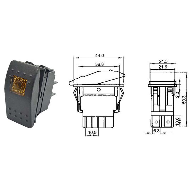 Waterproof Rocker Toggle Switch Car Boat Marine Rocker Switch Button 4Pin Switch