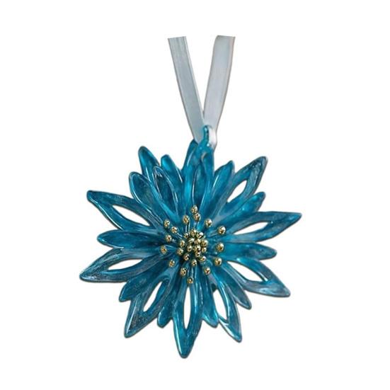 Рождественские украшения из смолы ручной работы Синий и золотой олень Снежинка Украшение для рождественской елки с подвесными лентами Винтажный праздничный сувенир