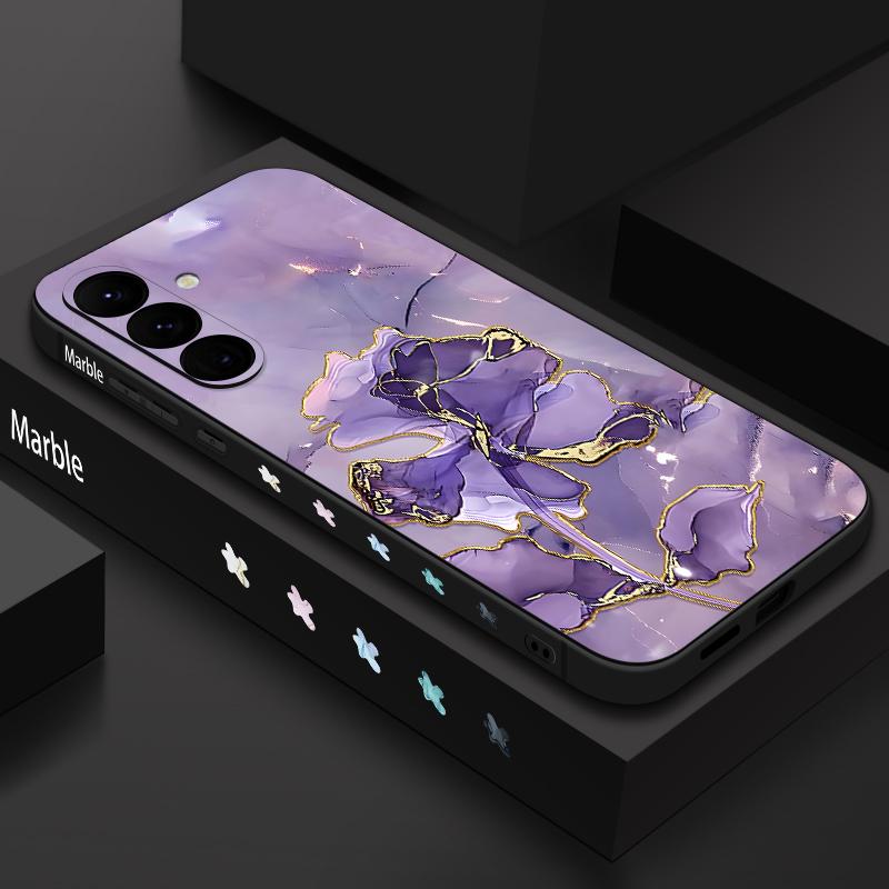 Чехол с узором «Золотой Мрамор» Для Samsung Galaxy S26 S25 Ultra S24 S23 S22 Plus S21 FE A15 A16 A17 A35 A36 A54 A55 A56 5G Мягкий чехол
