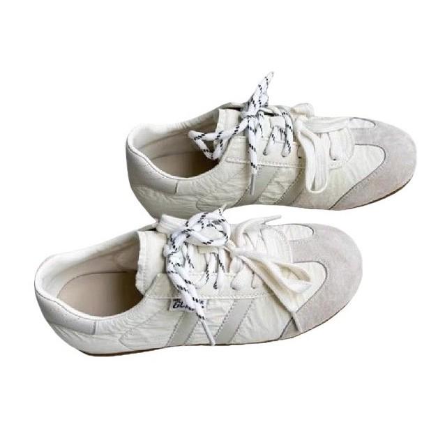 Ballet style color matching German training shoes women's 2025 new versatile lace-up fashion lightweight casual sports Forrest Gump shoes