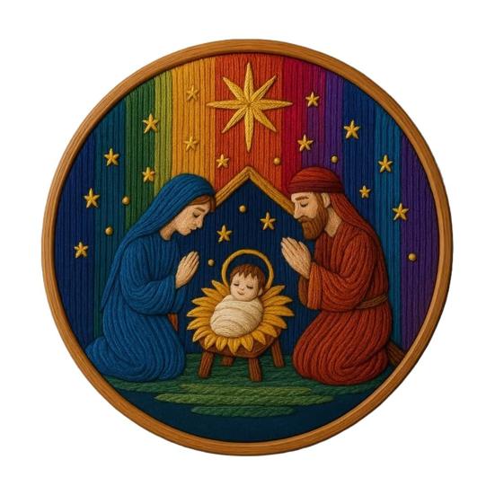 1/2 Набора DIY Набор для вышивания Рождества для взрослых начинающих Рождественская Священная История Напечатанный Вышивка крестом Набор для начинающих для ручной вышивки Подарок для энтузиастов DIY