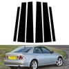 6 шт., подходит для Lexus IS 1999-2005, глянцевая черная автомобильная дверь, окно, центральная колонка, средняя стойки BC, крышка стойки, зеркальный эффект, отделка