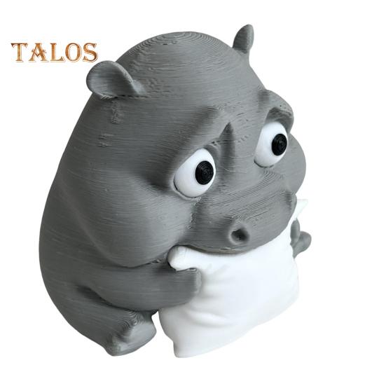 Грустный малыш бегемот 3D печатный бегемот орнамент миниатюрная фигурка бегемота настольное коллекционное украшение бегемота для домашнего офиса