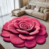 Peony Flower Carpet 3D Visual Flower Non-slip Bottom Floor Mat Absorbent Bathroom Mat