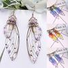 Colorful Butterflies Wing Shape Drop Earrings Women Simulation Zricon Dangle Hook Earrings Jewelry Accessory