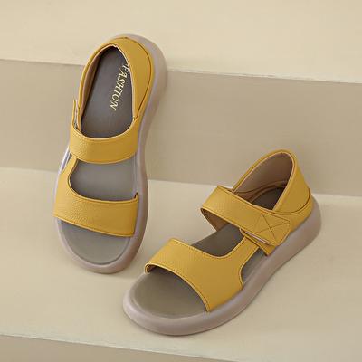 CRLAYDK 2024 Новые женские прогулочные сандалии с ремешком на плоской подошве, летние удобные пляжные шлепанцы с открытым носком, мягкие водонепроницаемые туфли