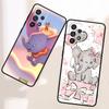 Cute Dumbo Cartoon For Samsung A53 A52 A33 A32 A51 A71 A21S A13 A73 A50 A22 A23 A03 A72 A54 A12 5G Black TPU Phone Case