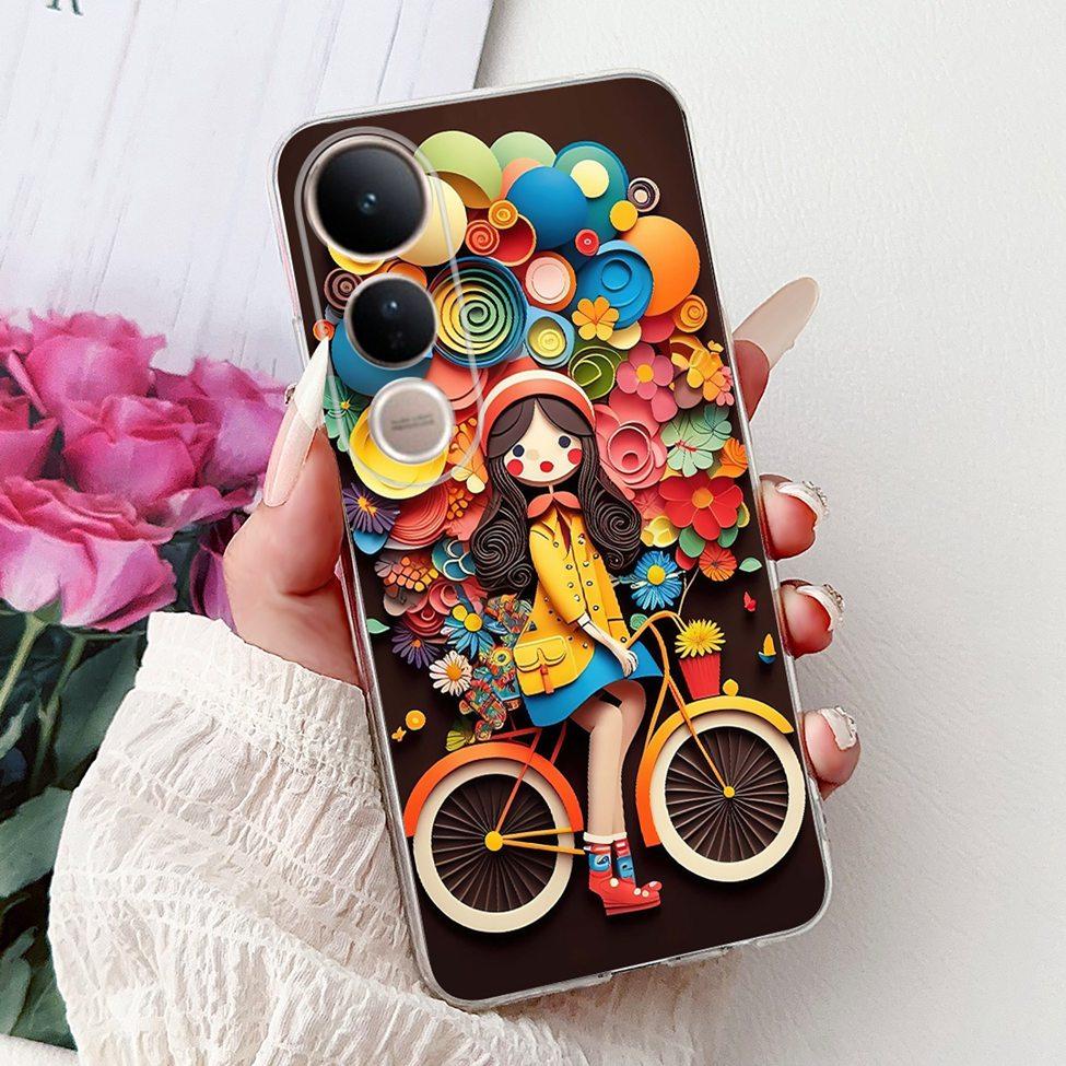 For Vivo V50 Lite 5G Case Cover Cute Cat Luxury Fashion Flowers Funny Cool Painted Back Cover For Vivo V50Lite 5G Phone Case