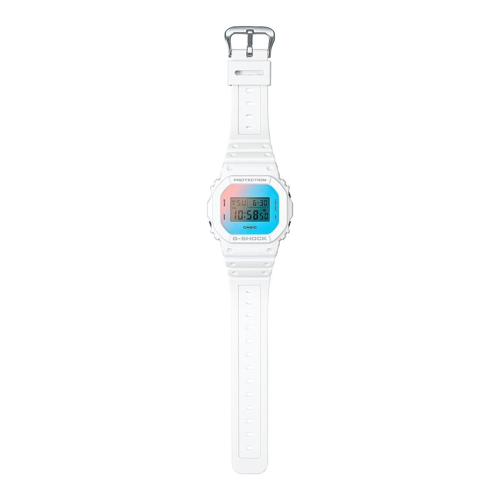 Casio Пляжные цифровые часы с функцией замедленной съемки белого цвета G-Shock DW-5600TL-7, белые, повседневные.