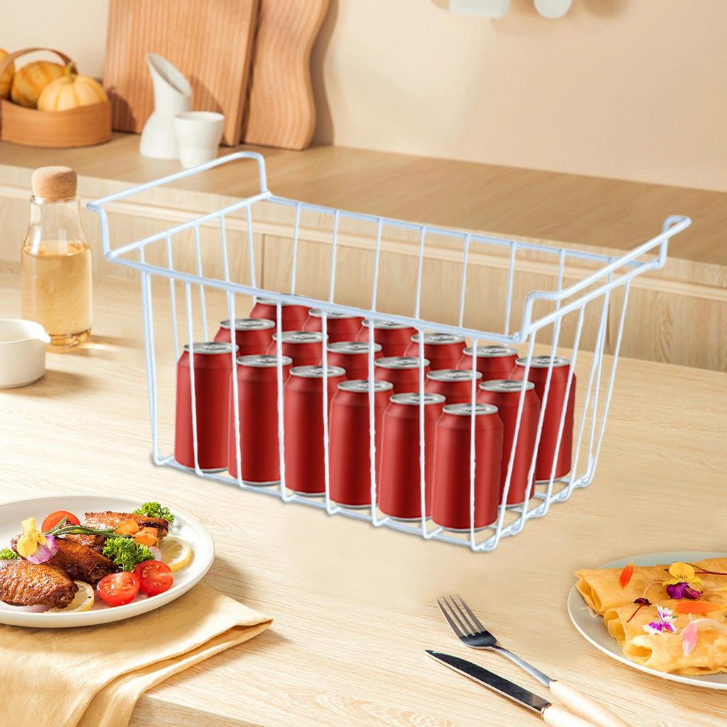 Подвесной сетчатый органайзер для хранения, корзина для морозильной камеры, металлический стеллаж для холодильника, корзины для хранения дома