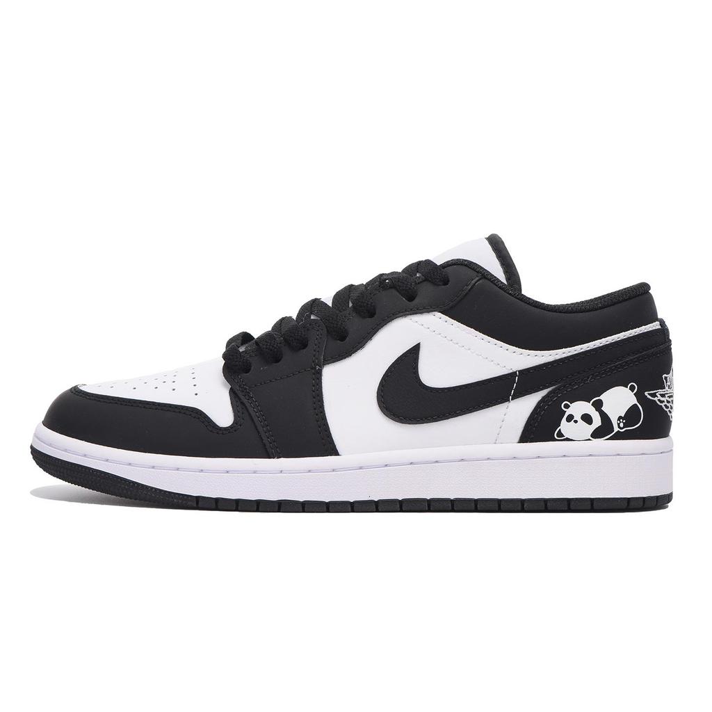 Jordan Air Jordan 1 Low Амортизация Нескользящая Низкие Винтажные Баскетбольные Кроссовки Мужские Черно-Белые 553558-132(SBOX)