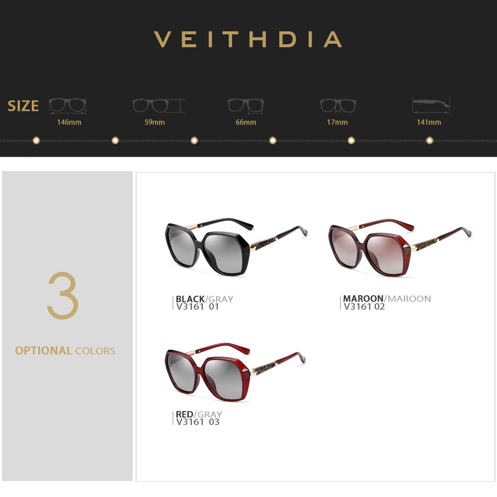 VEITHDIA TR90 женские солнцезащитные очки с поляризационными линзами, роскошные женские дизайнерские солнцезащитные очки для женщин 3161