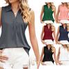 Womens Summer Sleeveless V Neck Dressy Casual Tank Tops Blouse Work Shirts