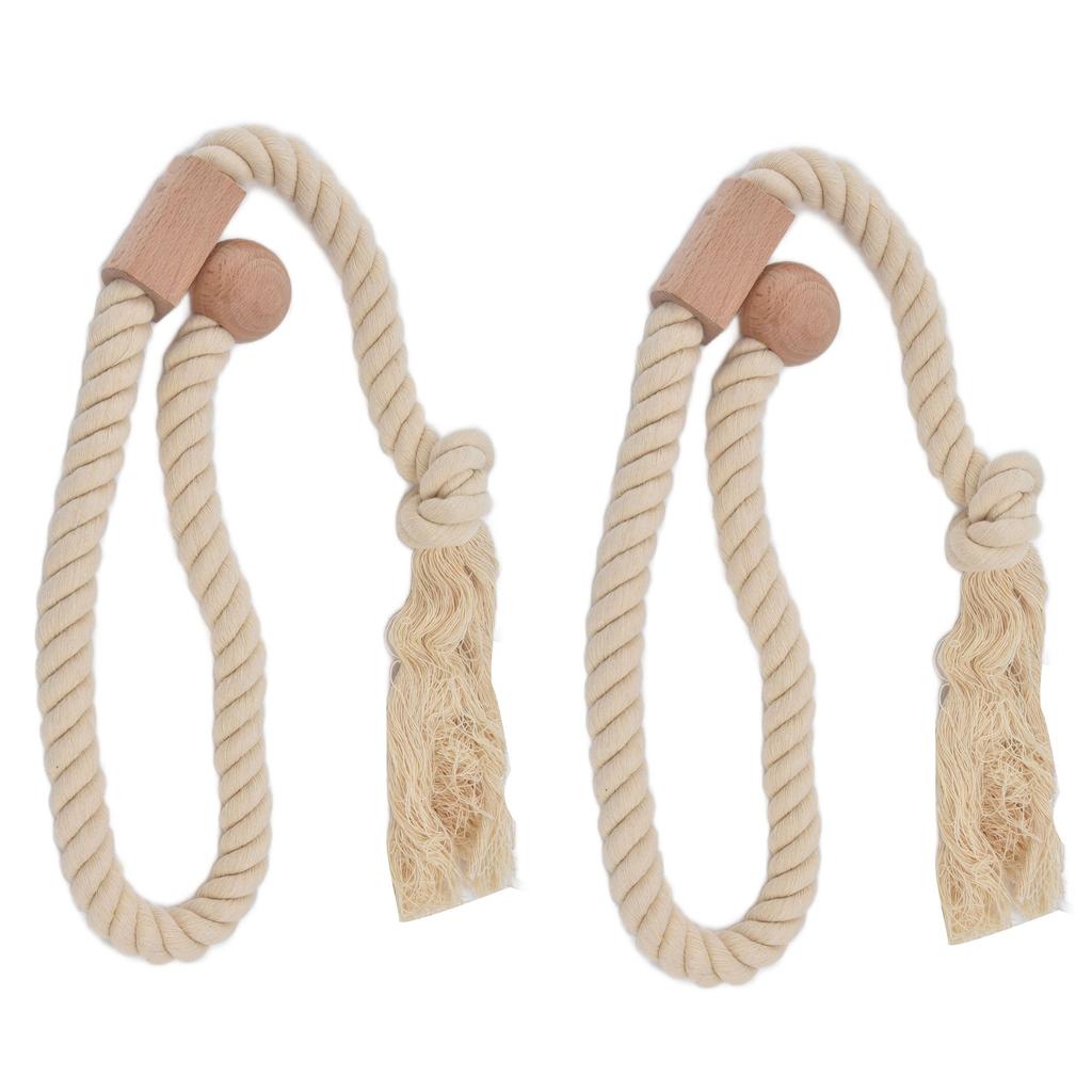 2PCS Curtain Tieback Cotton Curtain Holdback Rope Curtain Magnetic Cord for Household