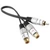 1 штекер на 2 гнезда RCA металлический гнездо на двойной 2-RCA штекер позолоченный адаптер, стереоразветвитель Y аудиокабель(РКА Ф-2 РКА М)
