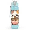 1PC Cat Eat Noodle Cute Cartoon Print 750ml Color Plastic Sports Water Bottle Leakproof Flip Straw Lid Suitable for Sports Office Home Use