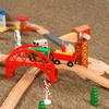 Wooden Track Collection Big Scene Crane Cargo Transport Assembly Accessories Kids Toys Compatible Wooden Over Three Years Old