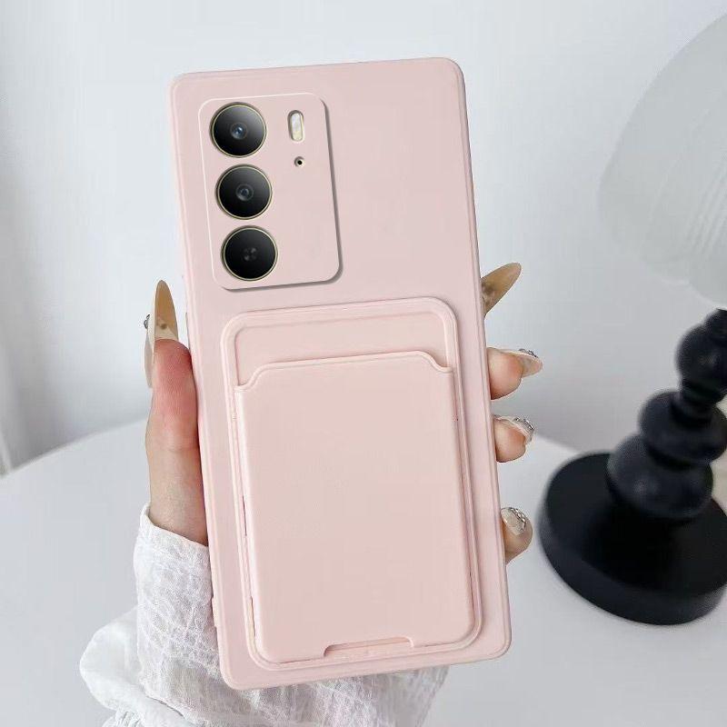 RealmeC75 Mobile Phone Case, Card Bag, Solid Color, Straight Edge Simple Knot, Soft Protective Cover, Matte Business Anti-drop All-inclusive.