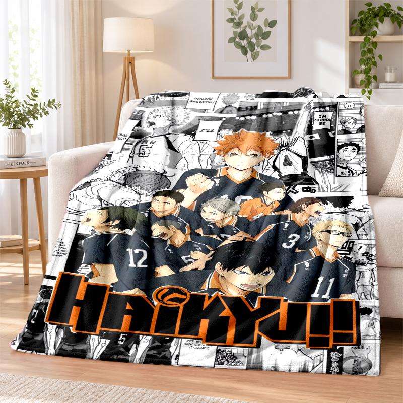 Haikyuu Flannel Throw Blanket Soft Warm Cozy For Sofa Bed Indoor Home Bedroom Use