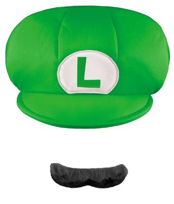 Super Mario Brothers Luigi Детская шапка с усами Super Mario Brothers Luigi Детская шапка с усами Хэллоуин Рождество & & Один размер