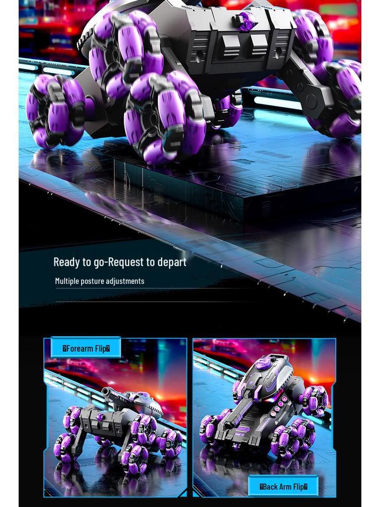 Внедорожный трюковой танк с дистанционным управлением, управлением жестами и шестиколесным приводом