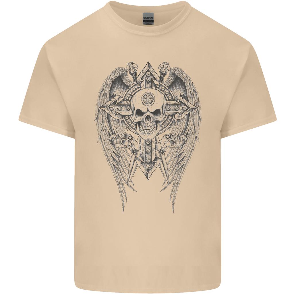 Skull Wings Viking Gothic Wings Gym Biker Unisexs Light Cotton TShirt