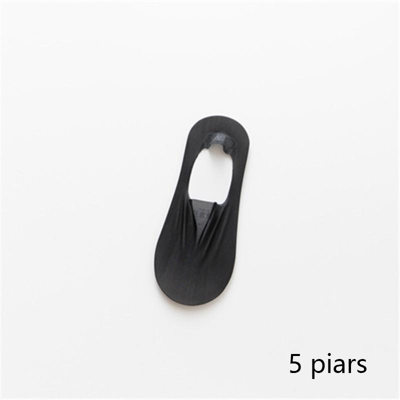 5 пар летних невидимых силиконовых противоскользящих носков, ультратонкие дышащие носки без показа, однотонные низкие носки-лодочки из ледяного шелка