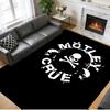 Anti‑Slip Crystal Velvet Floor Rug, Motley Crue Design Carpet for Indoor Living Bedroom Home Decoration