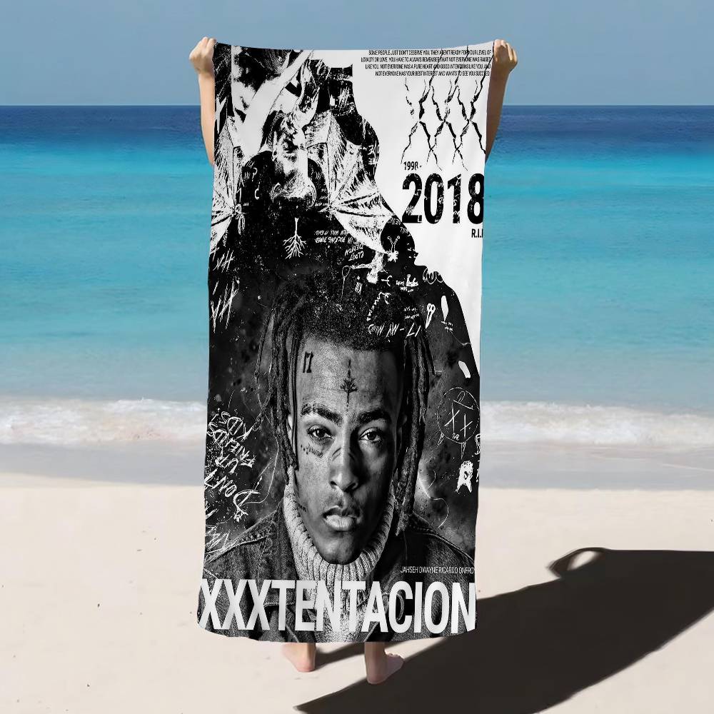 Хип-Хоп Z-XXXTentacion Микрофибровое одеяло Быстросохнущие пляжные полотенца Большой размер Печать Супервпитывающее Полотенце-одеяло для бассейна