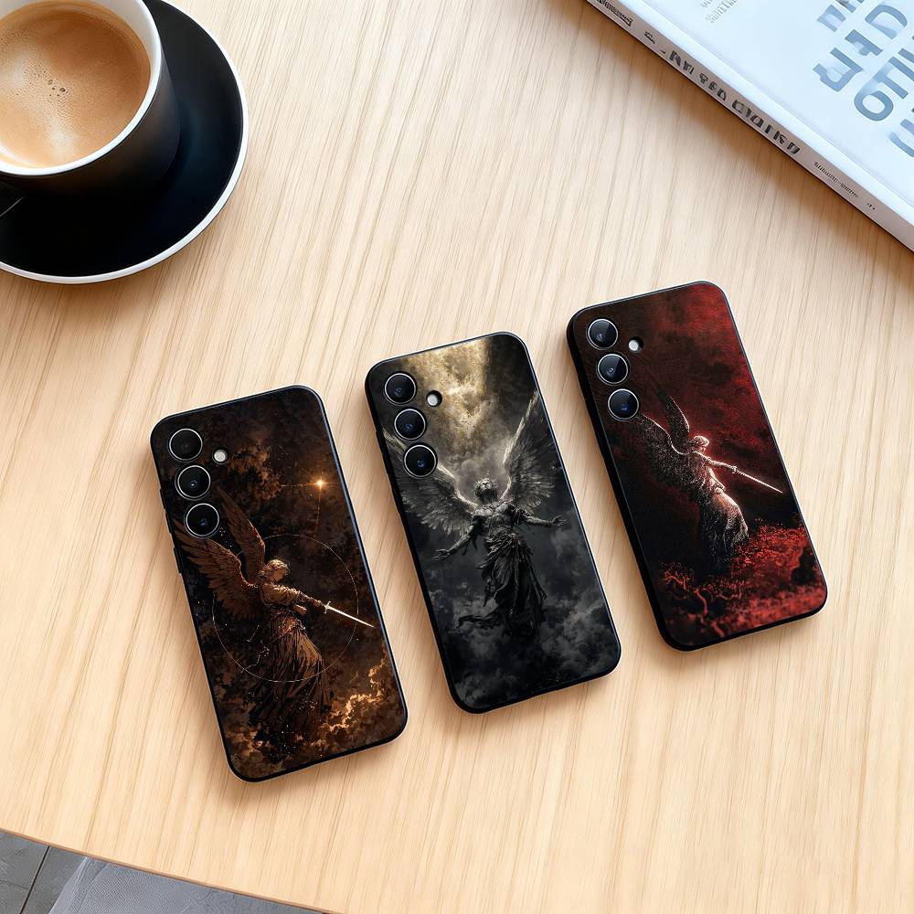 Dark angel Phone Case For Samsung Galaxy A73,A72,A71,A70,A53,A52,A51,Others Soft Black Cover