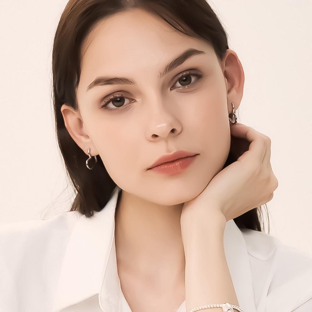 Серьги-гвоздики Westisland Slim Heart с застежкой-пуш-ап_Wi5181420