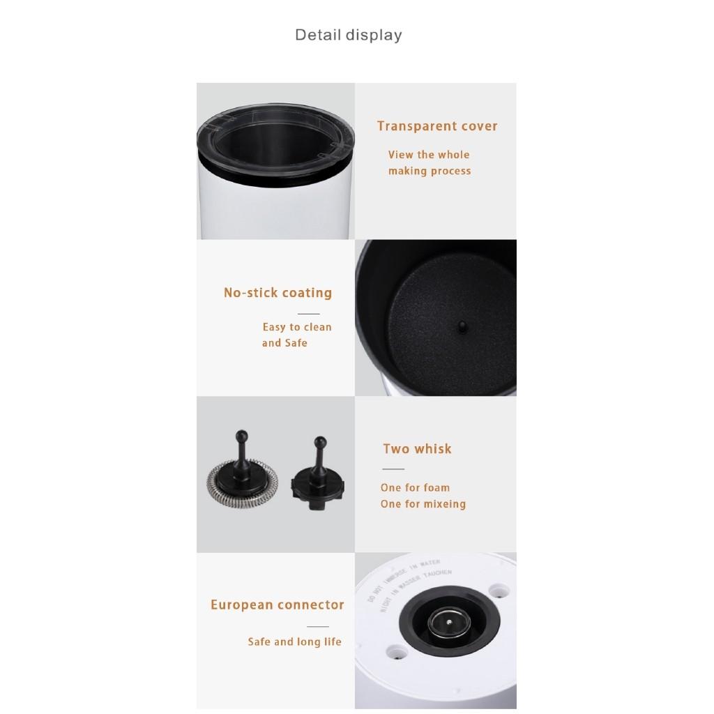 Portable Electric Milk Steamer Foam Maker Automatic Hot Cold Milk Frother Warmer Silent Milk Heater Coffee Frother