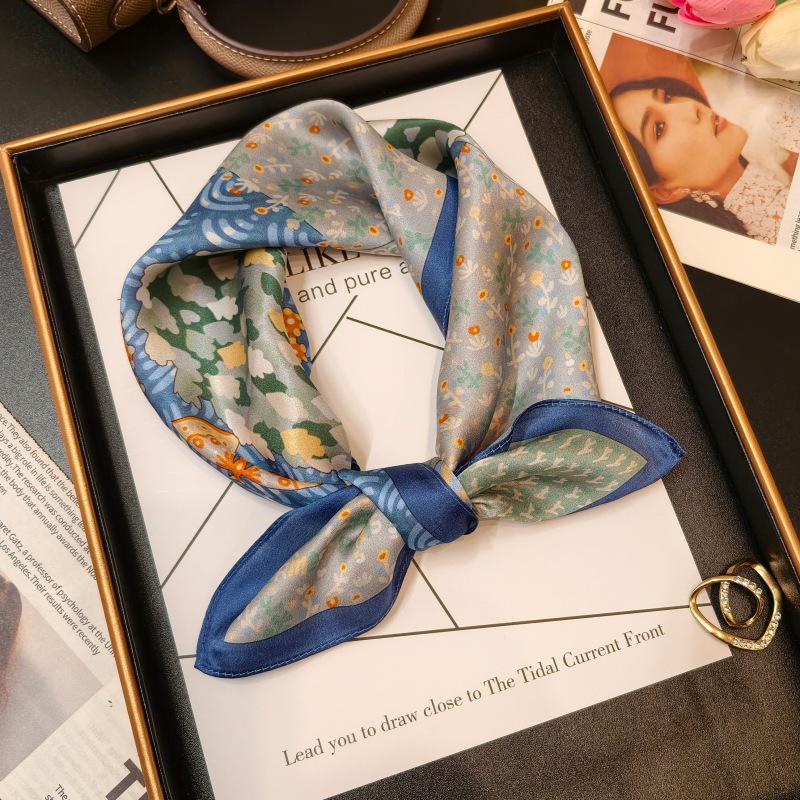 100% Mulberry Silk Small Square Scarf for Women - Versatile, Stylish Neckerchief for Spring & Autumn