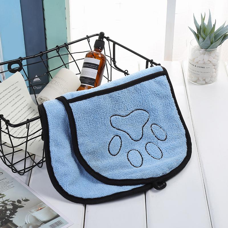 1 шт. Полотенце для купания питомца, Сверхвпитывающее, Быстросохнущее, Мягкое, Дизайн перчатки для рук, Ассорти цветов с отпечатком лапы, Салфетка для мытья питомца