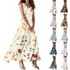 Женское летнее повседневное модное платье с принтом, платье без рукавов с V-образным вырезом