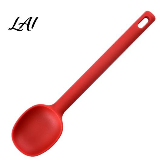 Large Capacity Portioning Spoon Silicone Long Resistant Kitchen Heat Handle Spoon Serving Multi Purpose Insulation Durable Non-stick Safe Cooking
