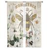 Bee Azalea Retro Flower Tulle Curtains For Living Room Bedroom Decoration Modern Chiffon Sheer Voile Kitchen Window Curtain
