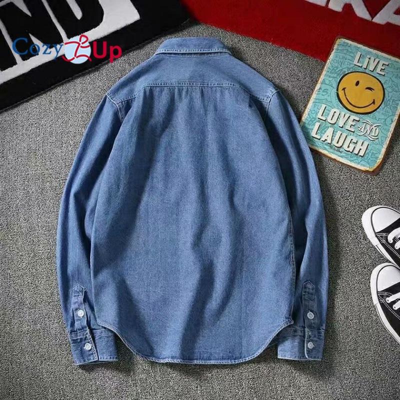 Мужская джинсовая рубашка узкого кроя с длинными рукавами Cosy Up