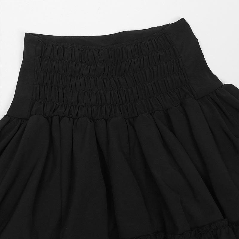 Victorian Style Women's Dress – Solid Color, Double Layer, High Waist, Renaissance Retro Skirt.
