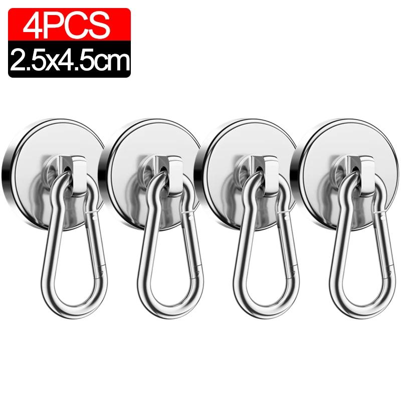 10/1 шт. прочные магнитные крючки, сверхпрочные неодимовые магнитные крючки с поворотным карабином, подвесные вешалки для кухни и ванной комнаты