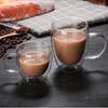 233ml/320ml Double Wall Glass Cup Transparent Glass Coffee Cup with Handle Milk Latte Coffee Cups Heat Resistant Water Bottle