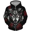 Cool 3D Wolf Printed Zipper Hoodies Fashion Men/Women Streetwear Hooded Jacket Coat Unisex Casual Hip Hop Pullover Sweatshirts