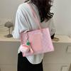 Vintage Student Tote Bag For Women Fashionable Casual Large Capacity Shoulder Bag