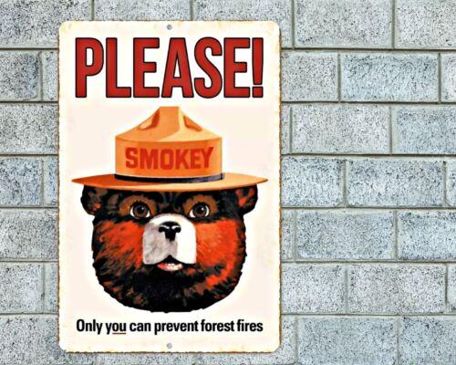 Only You Can Prevent Forest Fires Sign Aluminum Metal x Smokey The Bear