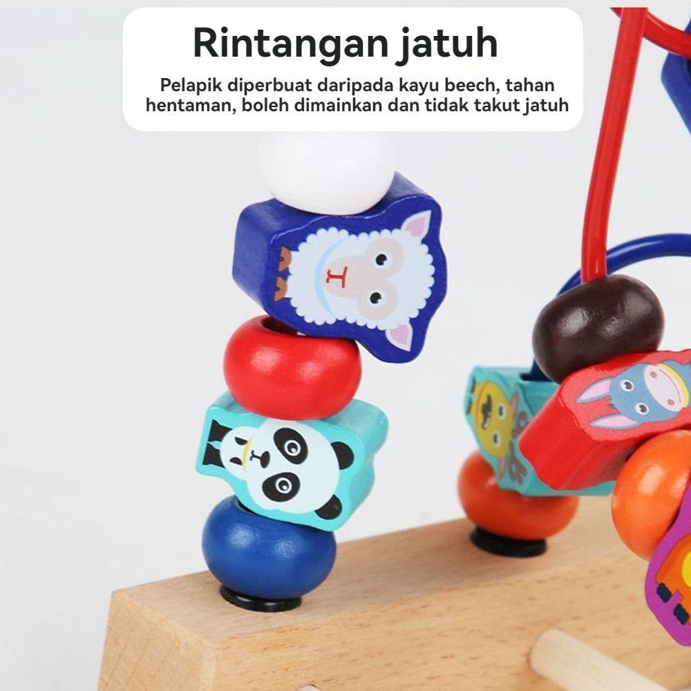 Wooden Beads Bead Maze Math Puzzle Intelligence Building Blocks Early Education Toys Children Kids