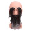 Barber Bald Mannequin Head with Long Beard Eyebrows Reusable Resin PVC Barber Practice Bald Head
